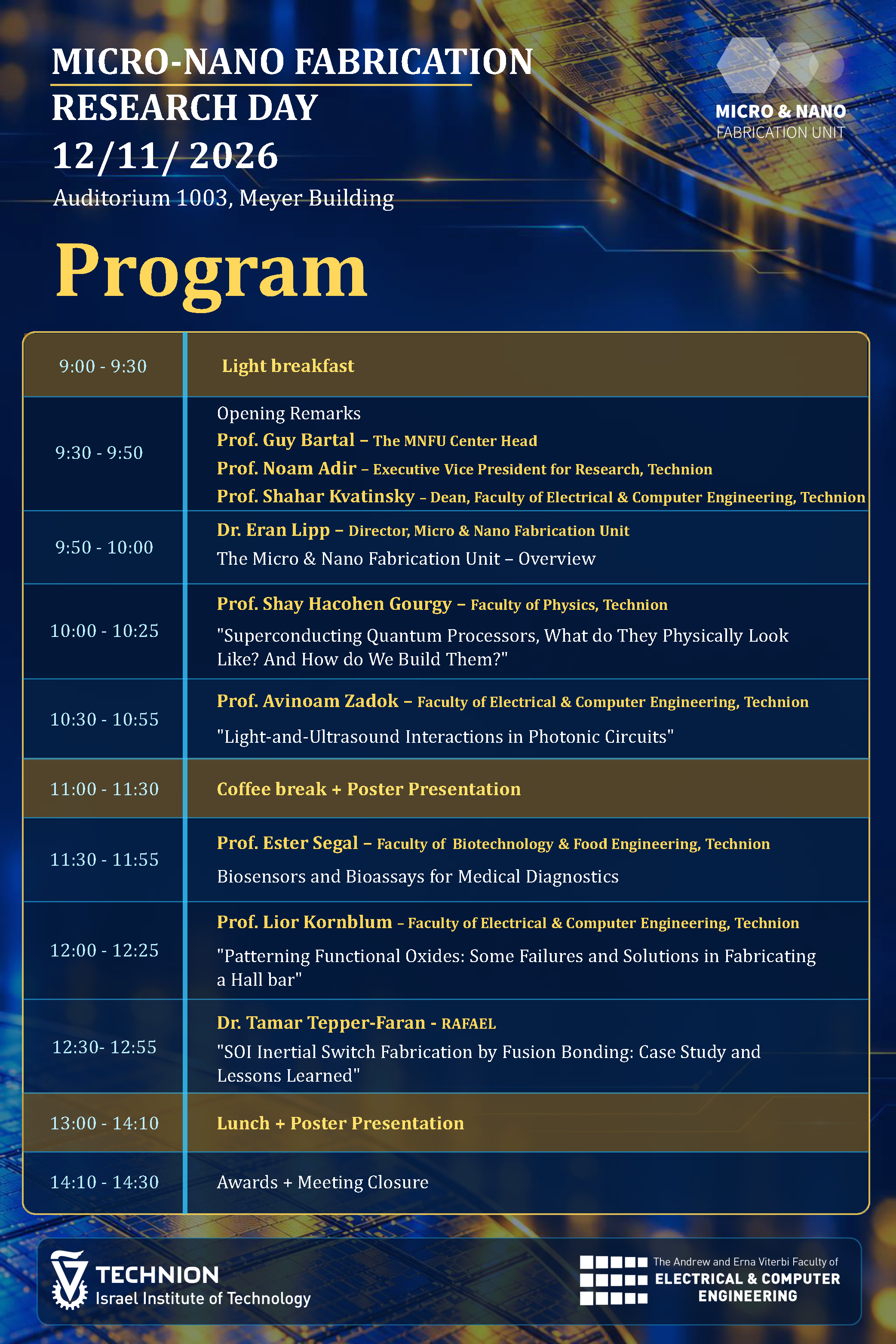 Micro-Nano Fabrication Research Day program