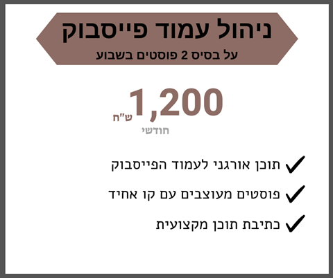 ניהול עמוד פייסבוק