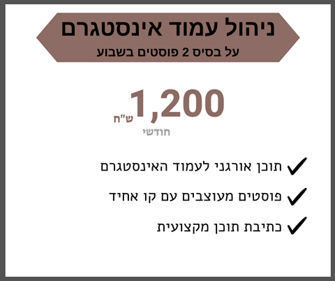 ניהול עמוד אינסטגרם