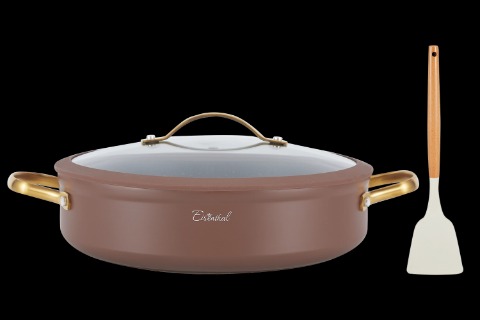 סוטאז ומרית מסדרת CROWN המלכותית מבית Eisenthal יוקרה, עמידות וביצועים מקצועיים במטבח שלך  בישול בריא עם ציפוי Non-Stick שוויצרי עמיד במיוחד  עיצוב יוקרתי בגוון זהב מוברש – כי מגיע לך לבשל בסטייל