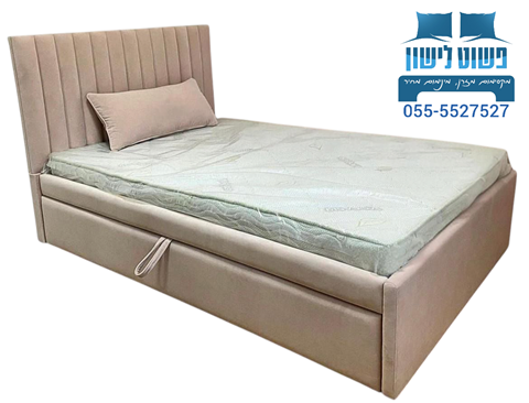 מיטה מרופדת דגם פסים + חבר