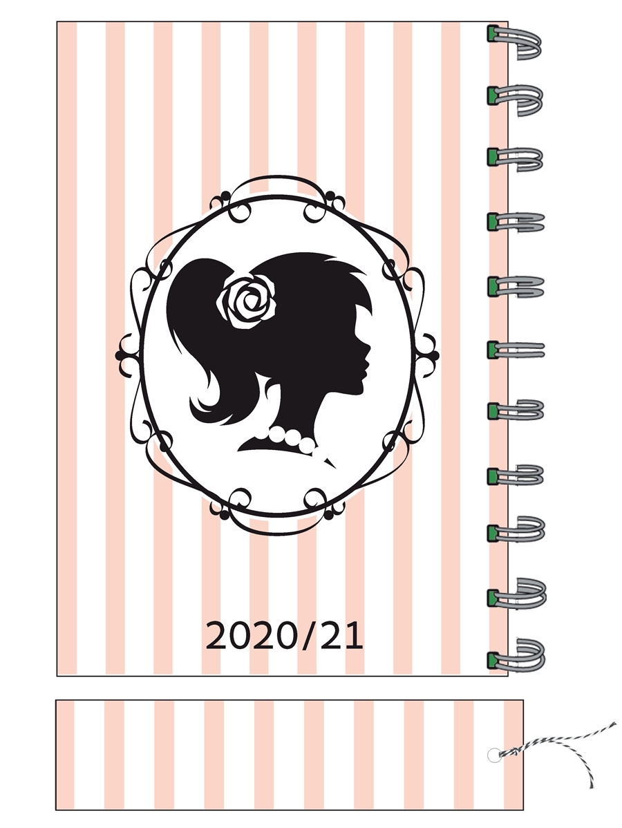 קָמִיעַ שחור ברקע פסים ורוד