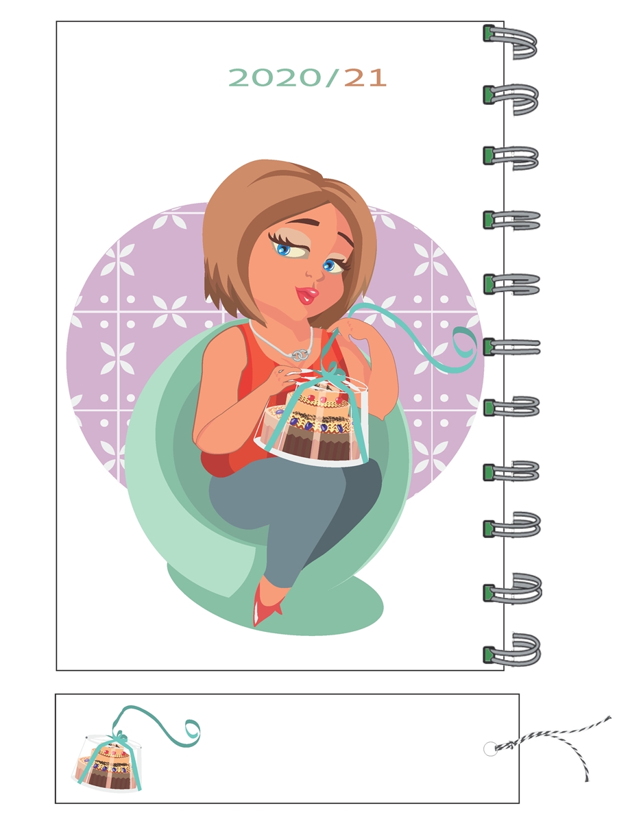 אישה שמנה עם עוגה