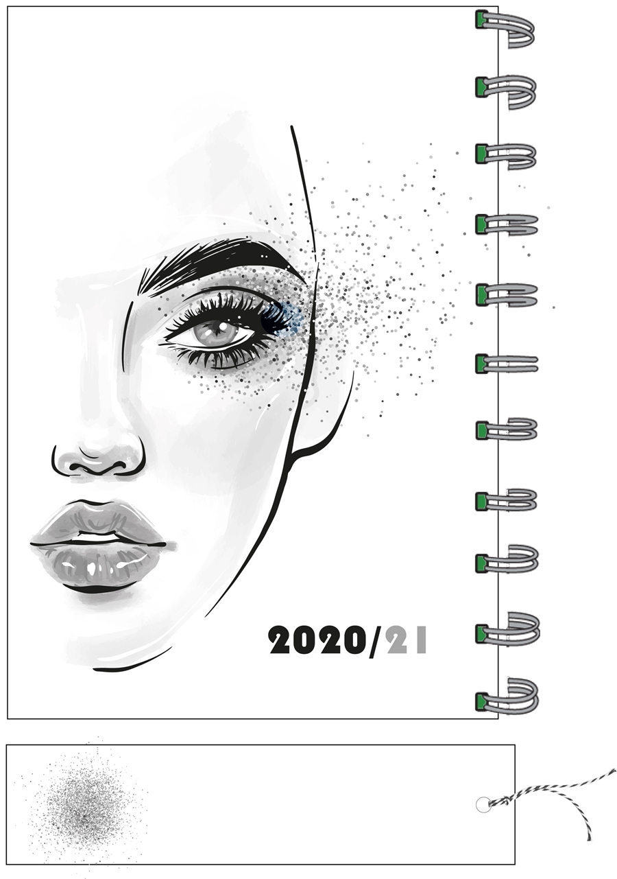 פנים אישה שחור לבן