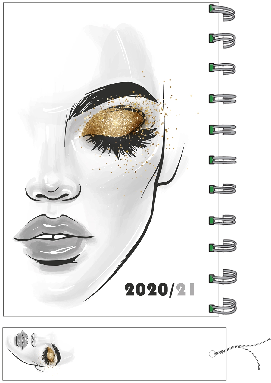 פנים אישה שחור וזהב