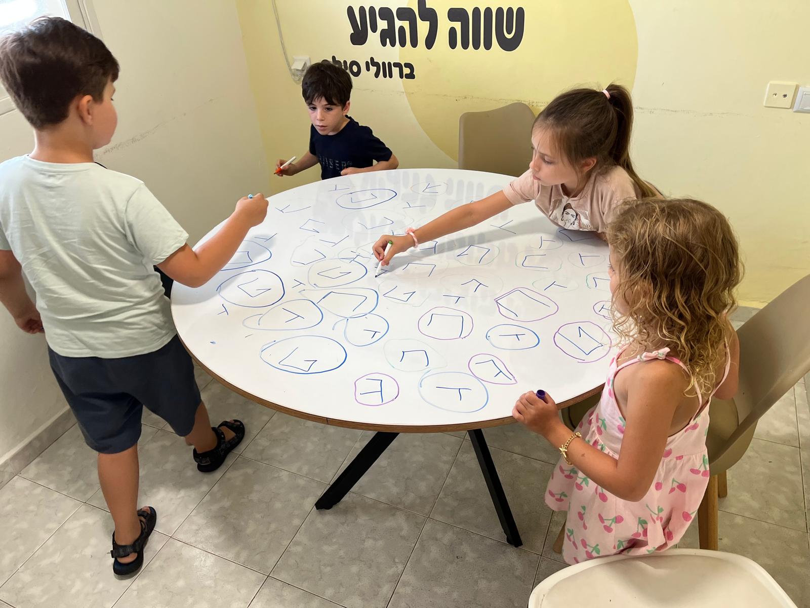 ילדים לומדים בקבוצה