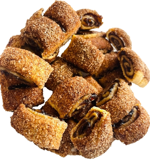 מגולגלות שזיף עם סוכר וקינמון