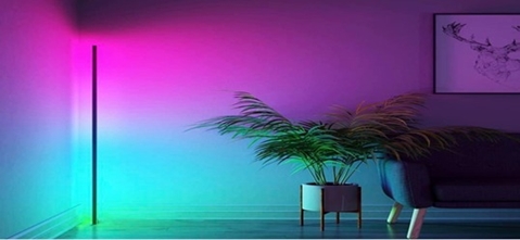 פנס לד רצפתי פינתי צבעוני RGB